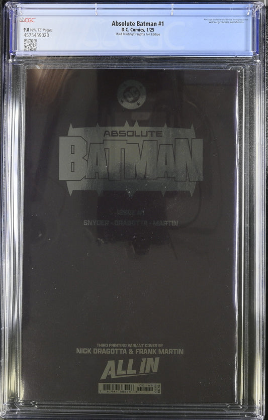 ABSOLUTE BATMAN #1 Third Print Foil CGC 9.8