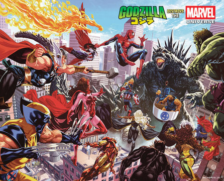 Godzilla Destroys The Marvel Universe #1 Wraparound Cover