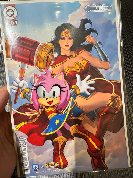 Wonder Woman #33 Cover E Lesley Leirix Li DC x Sonic Card Stock Variant