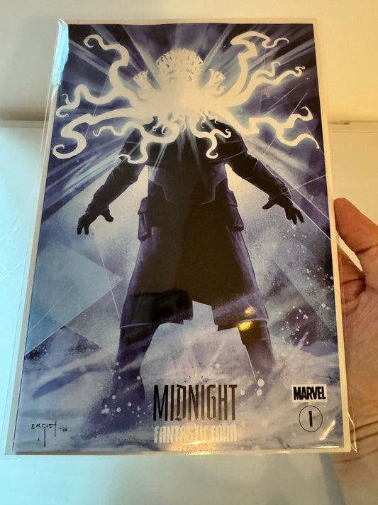 Midnight Fantastic Four #1 Cover D E.M. Gist Midnight Horror Homage Variant