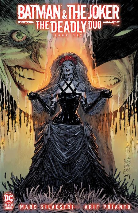 joker and batman face behind a woman