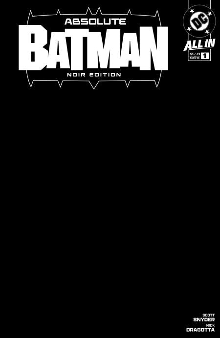 Absolute Batman Noir Edition #1 (One Shot) Cover B Blank Variant | 12 November 2024