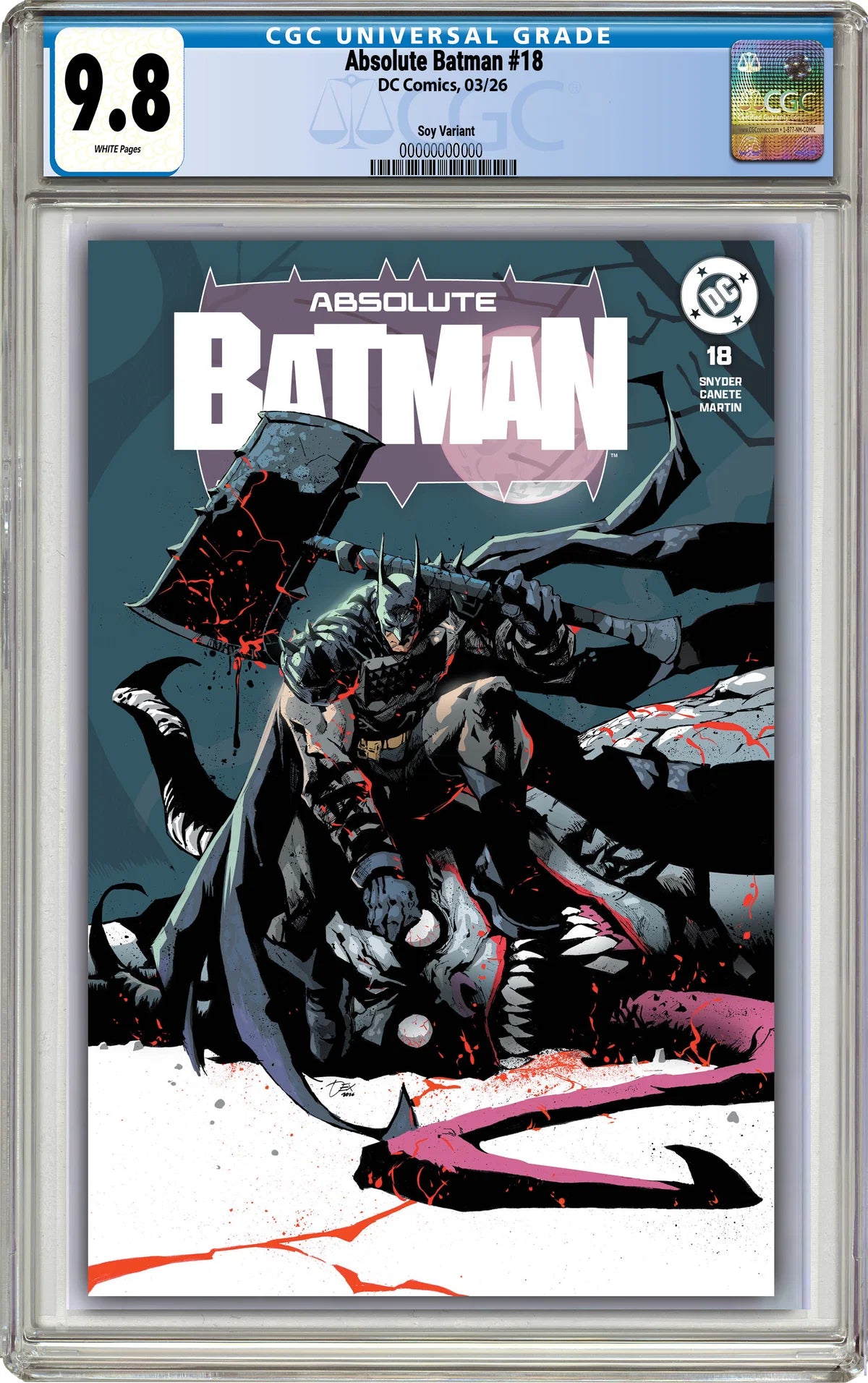 ABSOLUTE BATMAN #18 CGC 9.8 Dexter Soy Megacon Variant Cover