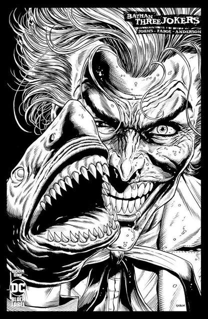 Batman: Three Jokers #1 2nd Printing 1:25 Jason Fabok Joker Shark B&W Variant