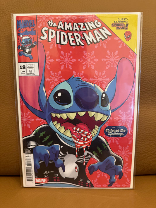Amazing Spider-Man #18 Ben Su Disney Stitch Unleash The Holidays Variant