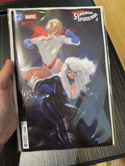 DC漫威超人蜘蛛侠#1（单期）封面V 大卫·塔拉斯基 力量女侠与黑猫 卡纸变体版 | 2026年3月24日