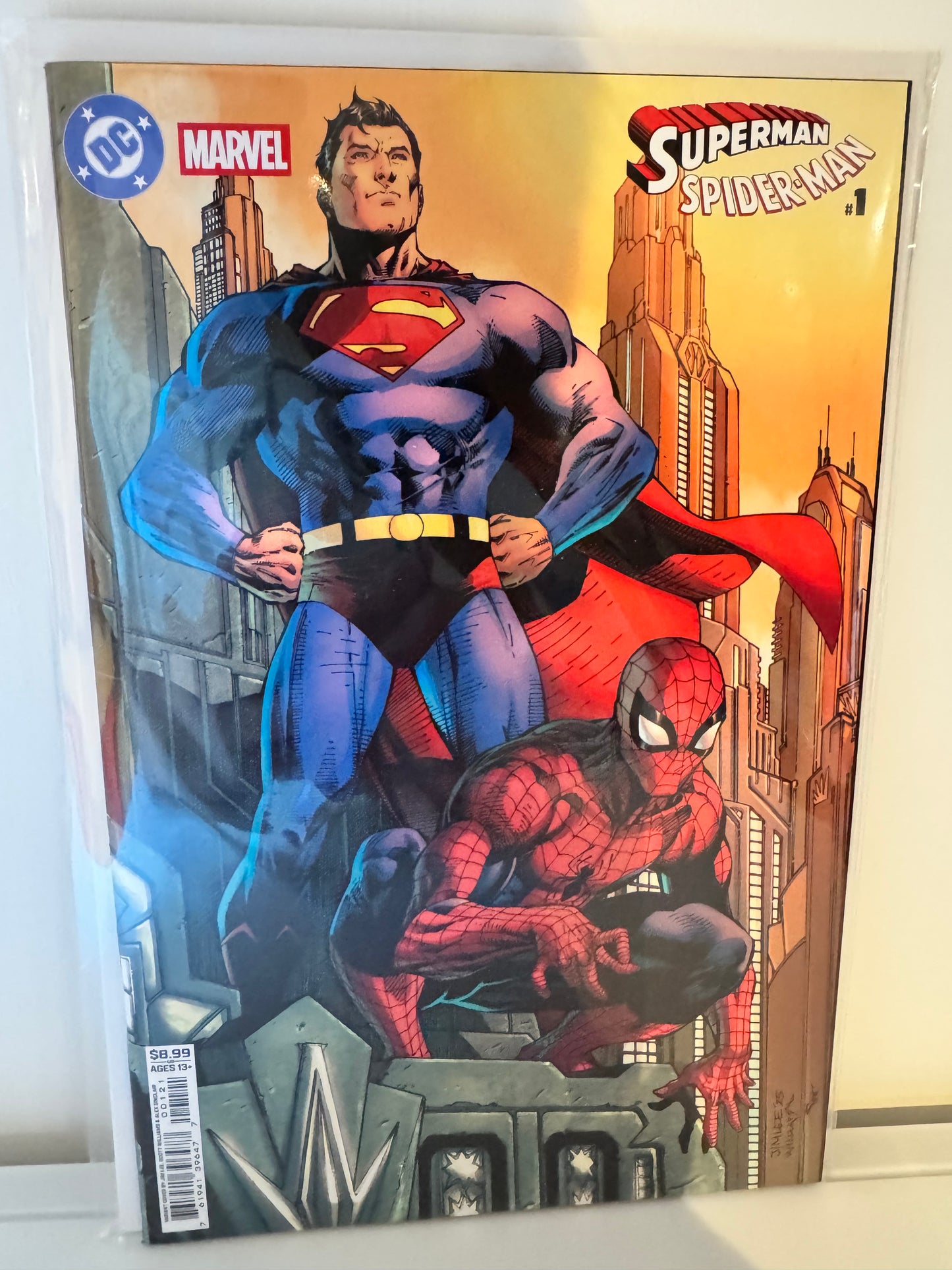DC Marvel Superman Spider-Man #1 (One Shot) Cover B Jim Lee Card Stock Variant