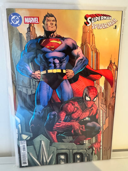 DC Marvel Superman Spider-Man #1 (One Shot) Cover B Jim Lee Card Stock Variant