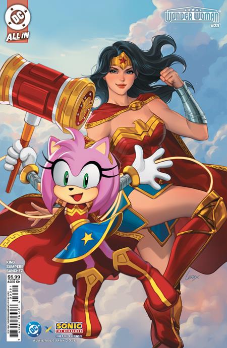 Wonder Woman #33 Cover E Lesley Leirix Li DC x Sonic Card Stock Variant