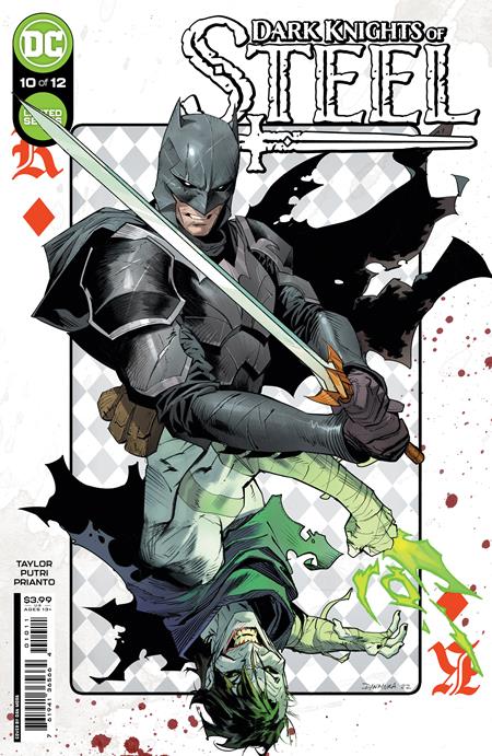 batman holding sword on playing card