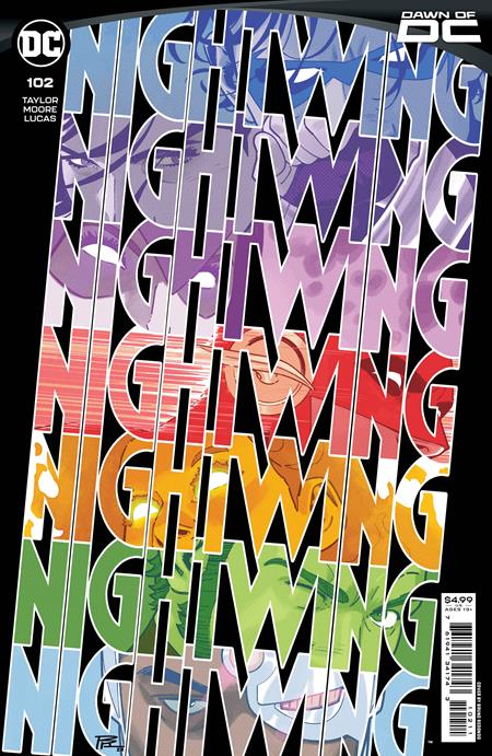 nightwing text in multi colours
