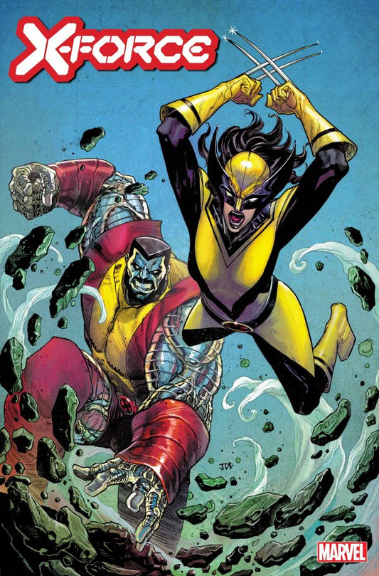 colossus and wolverine jumping with claws